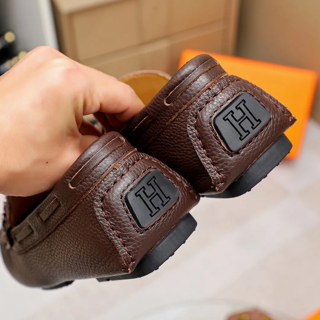 Men's shoes 💰360 🕷🕷【HERMES】The same style as Hermès counters🇨🇳Classic slip-on shoes 1:1 mold opening💯Original quality🍓Using imported first-layer cowhide🍅Pigskin lining🌶🌶Super high-end men's leather shoes🇨🇳Solid and stable Very special🍇 Color, optional! Code number 38-45……